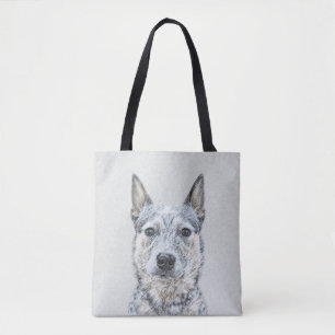 Australian Cattle Dog Painting - Cute Original Art Tote Bag
