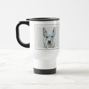 Australian Cattle Dog Painting - Cute Original Art Travel Mug