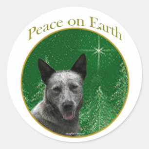 Australian Cattle Dog Peace Classic Round Sticker