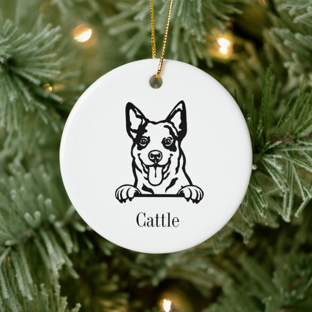 Australian Cattle dog Personalised Pet Ornament, C Ceramic Tree Decoration (Tree)