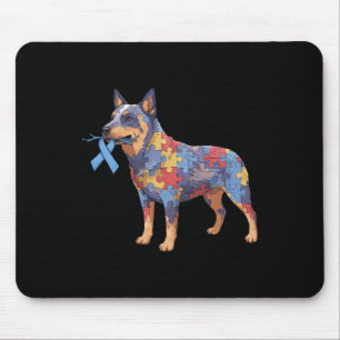 Australian Cattle Dog Puzzle Autism Awareness Wome Mouse Pad