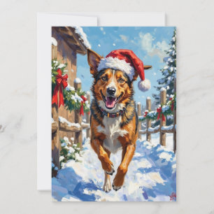 Australian Cattle Dog Red Heeler Christmas Holiday Card