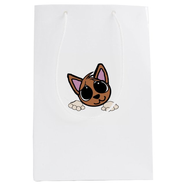 australian cattle dog red peeking cartoon medium gift bag (Front)
