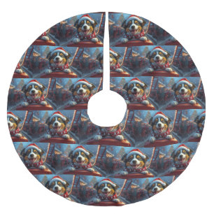 Australian Cattle Dog Roller Coaster Christmas Brushed Polyester Tree Skirt