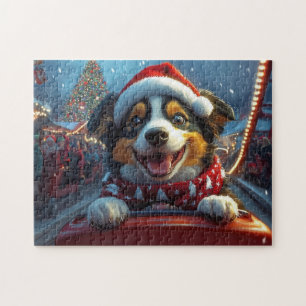 Australian Cattle Dog Roller Coaster Christmas Jigsaw Puzzle