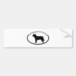Australian Cattle Dog Silhouette Black Bumper Stic Sticker