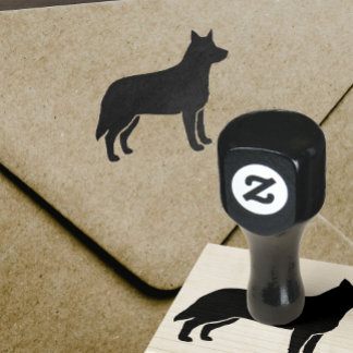 Australian Cattle Dog Silhouette Heeler Rubber Stamp