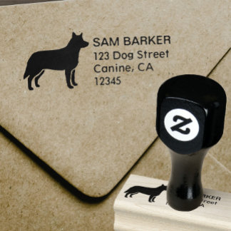 Australian Cattle Dog Silhouette Return Address Rubber Stamp