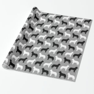 Australian Cattle Dog Silhouettes Pattern Wrapping Paper