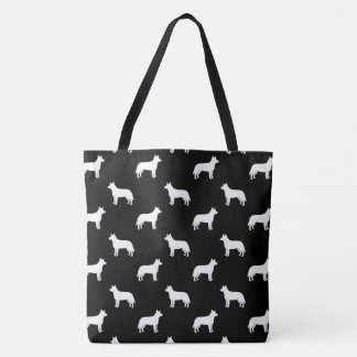 Australian Cattle Dog Silhouettes Patterned Tote Bag