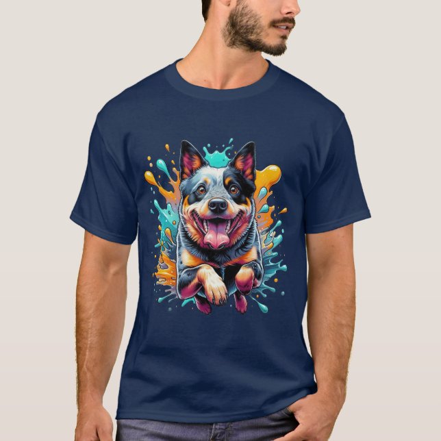 Australian Cattle Dog Splash of Colour T-Shirt (Front)