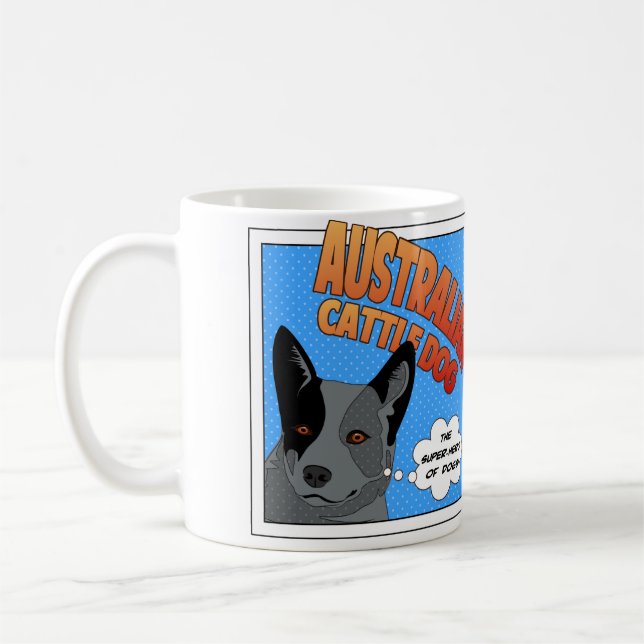 Australian Cattle Dog Super Hero Coffee Mug (Left)