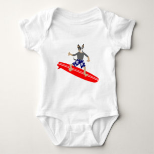 Australian Cattle Dog Surfer Baby Bodysuit