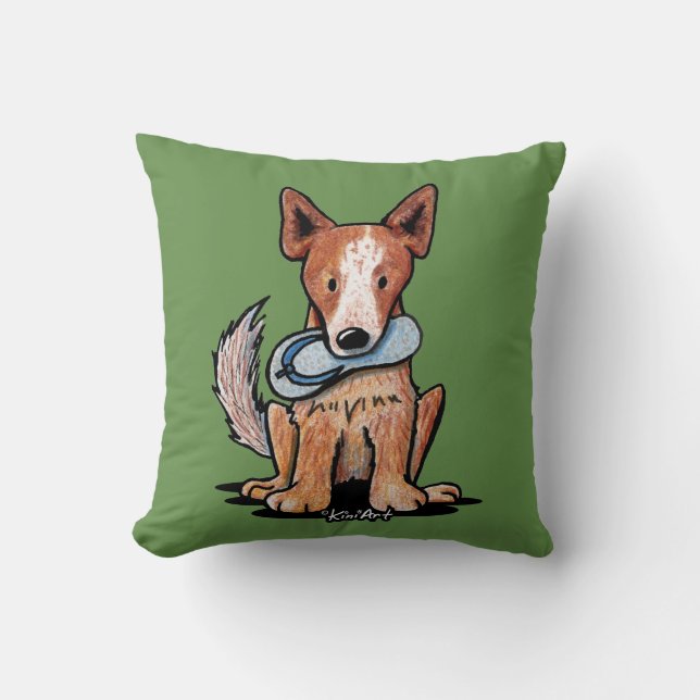 Australian Cattle Dog Throw Pillow (Front)