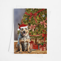 Australian Cattle Dog Watercolor Christmas Tree