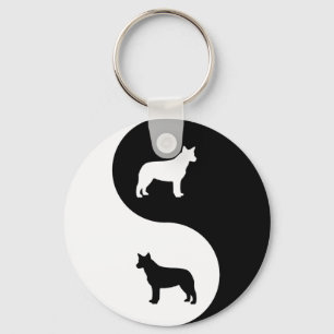 Australian Cattle Dog Yin Yang Key Ring
