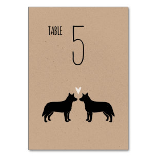 Australian Cattle Dogs Wedding Reception Table Number