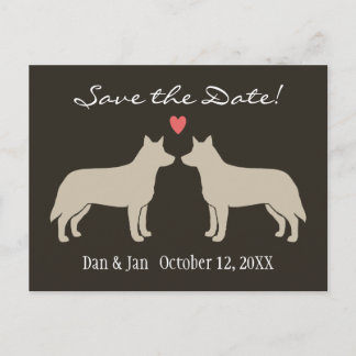 Australian Cattle Dogs Wedding Save the Date Announcement Postcard