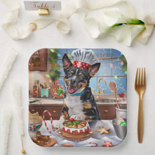 Australian Cattle Holiday Baking Festive Christmas Paper Plate