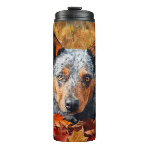 Australian Cattle  in Autumn Leaves Fall Inspire  Thermal Tumbler