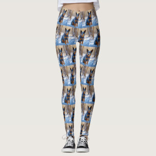 Australian Cattle Let It Snow Christmas Leggings