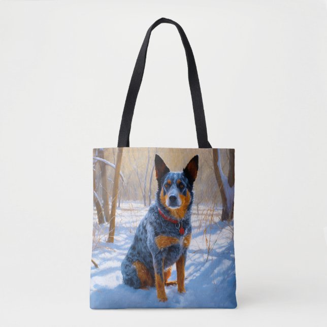 Australian Cattle Let It Snow Christmas Tote Bag (Front)