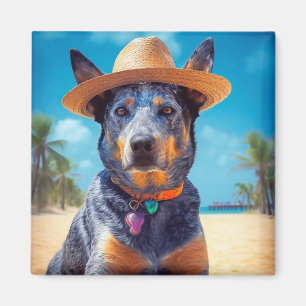 Australian Cattle on Beach,dog lovers summer gift Magnet