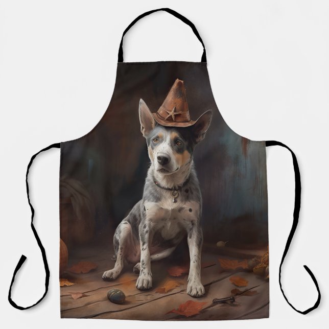 Australian Cattle Pumpkins Halloween Scary Apron (Front)