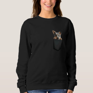 Australian Cattle Puppy Dog In Pocket Cute Pet Lov Sweatshirt