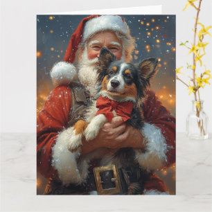 Australian Cattle Santa Claus Festive Christmas Card