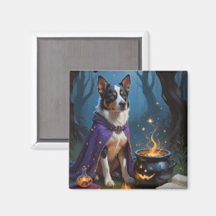 Australian Cattle Whimsical Halloween Painting Magnet