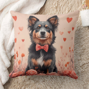 Australian Cattle with Roses - Valentine's Day Cushion