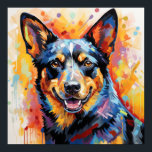 Australian Cattledog Poster<br><div class="desc">Australian Cattledog ... Colourful abstract portrait of an exceptional breed of dog.</div>