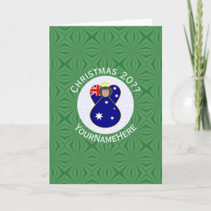 Australian Christmas Angel Personalised Greeting Card