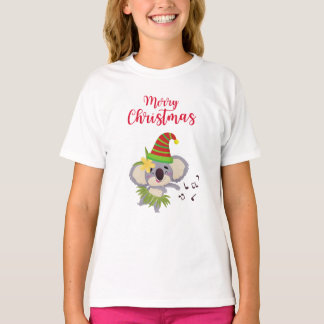 Australian Christmas Cute Dancing Koala Design T-Shirt