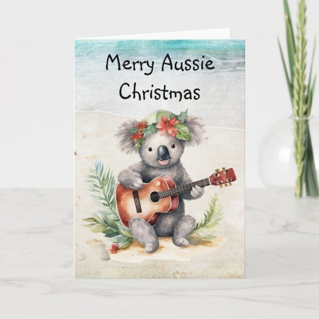 Australian Christmas Folded Holiday Card (Front)