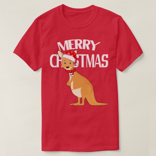 Australian Christmas Kangaroo T-Shirt (Design Front)