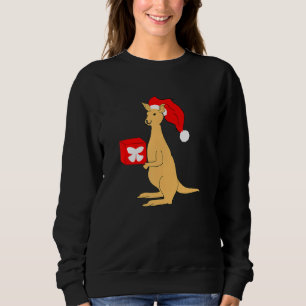 Australian Christmas Kangaroo with Santa Claus Elf Sweatshirt