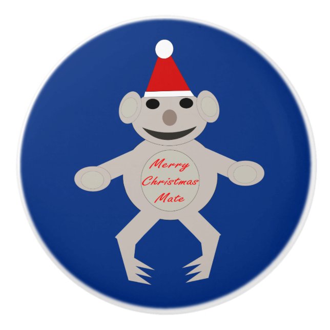 Australian Christmas Koala Bear Ceramic Knob (Front)