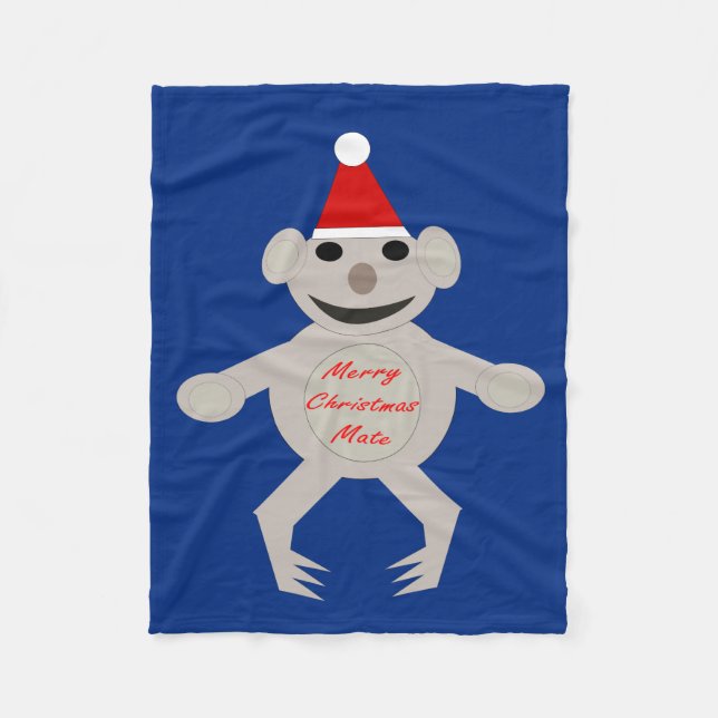 Australian Christmas Koala Bear Fleece Blanket (Front)