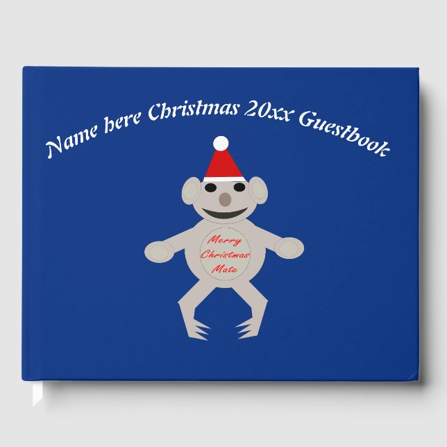 Australian Christmas Koala Bear Guestbook (Front)