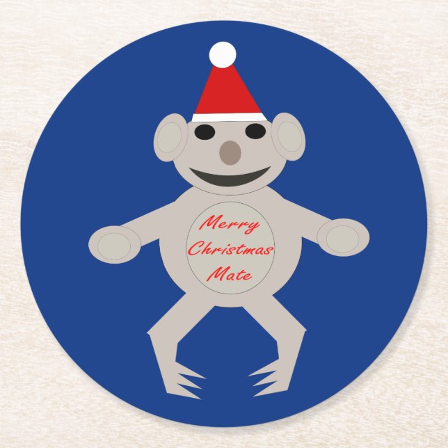 Australian Christmas Koala Bear Paper Coasters (Front)