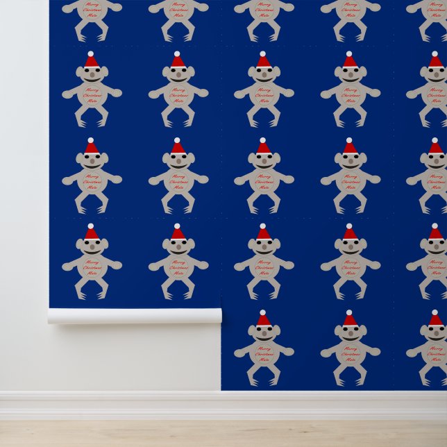 Australian Christmas Koala Bear Patterned Wallpaper (Application)