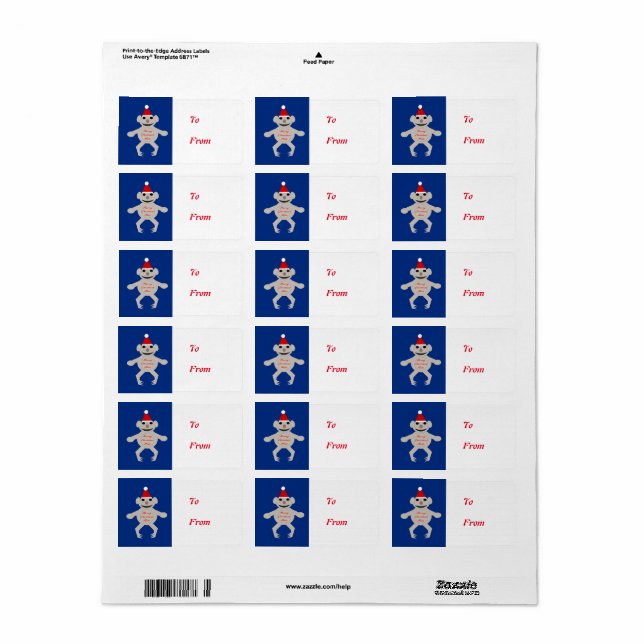 Australian Christmas Koala Bear Present Tag Labels (Full Sheet)