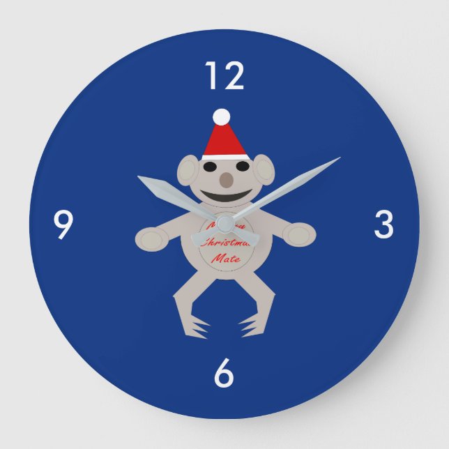 Australian Christmas Koala Bear Wall Clock (Front)