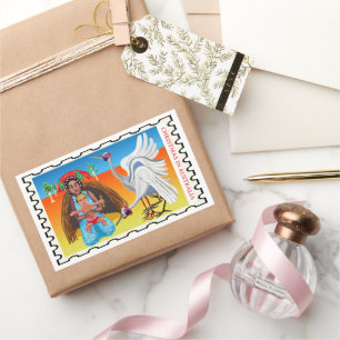 Australian Christmas Nativity Rectangular Sticker