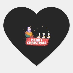 Australian Christmas, Santa Claus, beach Heart Sticker