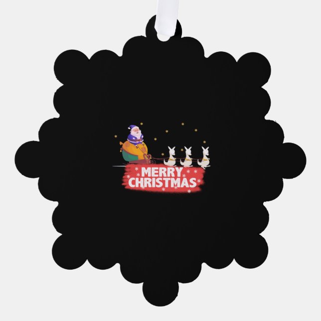 Australian Christmas, Santa Claus, beach Tree Decoration Card (Front)