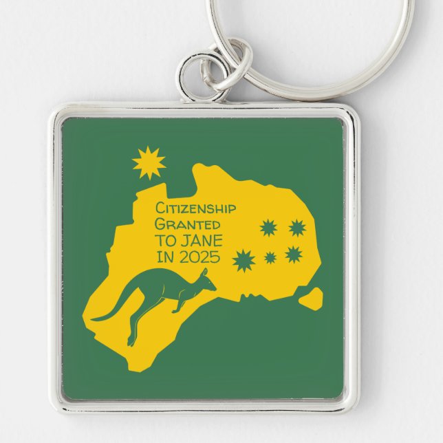 Australian Citizenship Gift | Aussie Citizenship   Key Ring (Front)