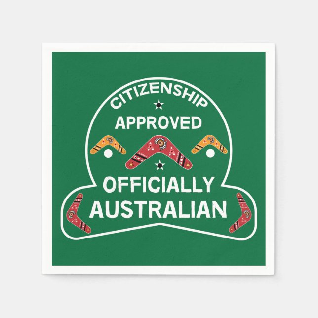 Australian Citizenship Gift | Aussie Citizenship   Napkin (Front)